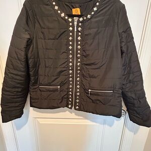 Ruby Rd. Black Studded Puffer Jacket